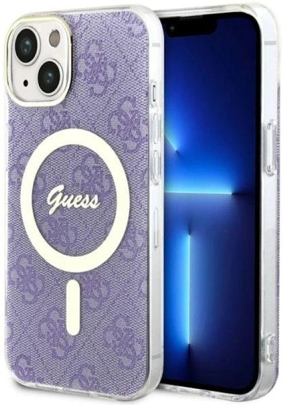 GUESS GUHMP14SH4STU IPHONE 14/15/13 6.1" VIOLETINIS / VIOLETINIS KIETAS DĖKLAS 4G MAGSAFE