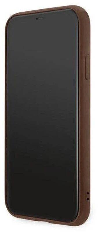 Guess GUHCN61G4GFBR Apple iPhone 11 6,1″ rudos spalvos kietas dėklas 4G Metal Gold Logo