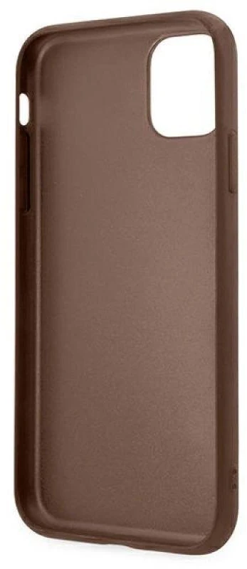 Guess GUHCN61G4GFBR Apple iPhone 11 6,1″ rudos spalvos kietas dėklas 4G Metal Gold Logo