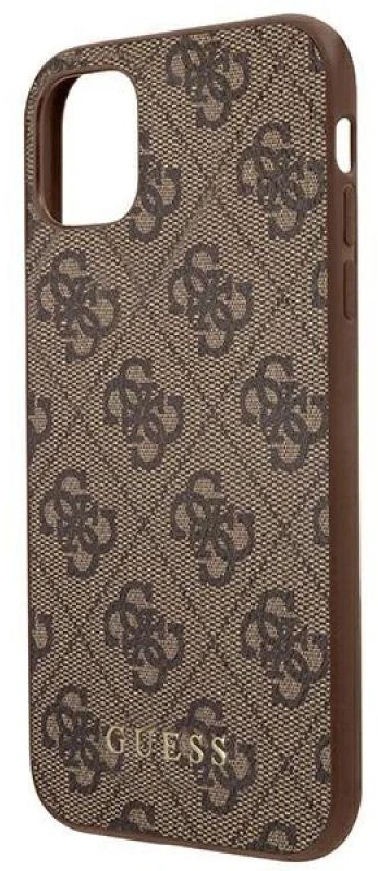 Guess GUHCN61G4GFBR Apple iPhone 11 6,1″ rudos spalvos kietas dėklas 4G Metal Gold Logo