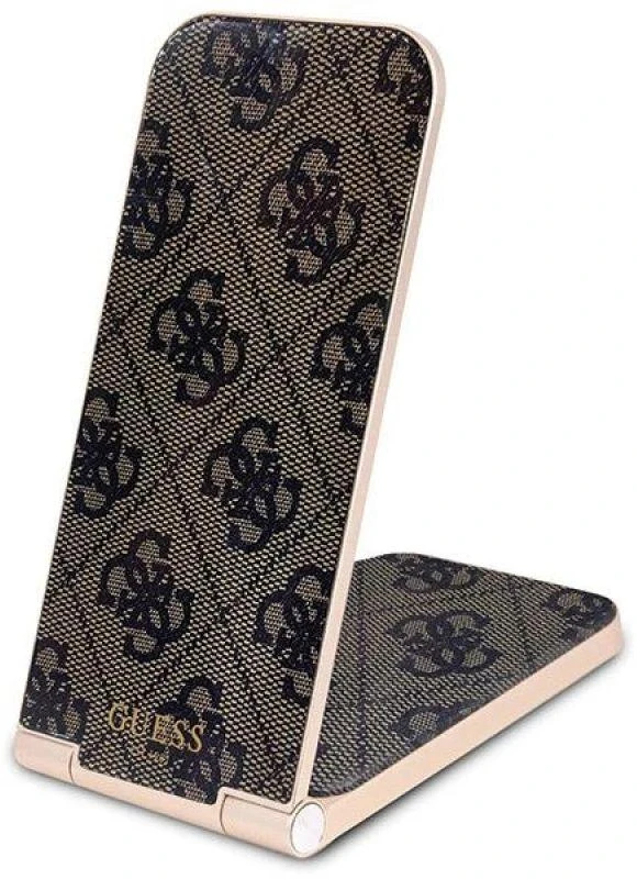 Guess sulankstomas krepšys. indukcinė 2in1 GUDCFAL4PEGW 15W rudos spalvos 4G raštas MagSafe