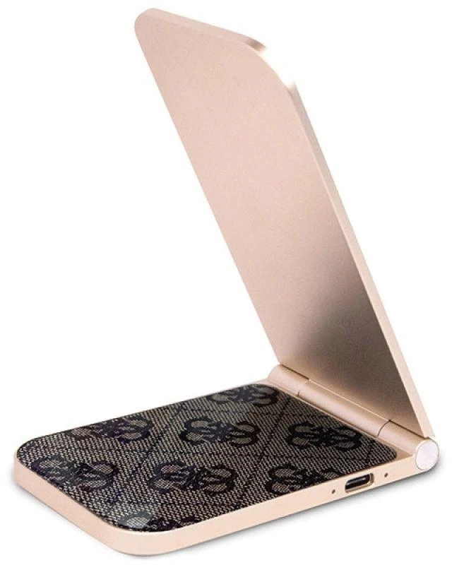 Guess sulankstomas krepšys. indukcinė 2in1 GUDCFAL4PEGW 15W rudos spalvos 4G raštas MagSafe