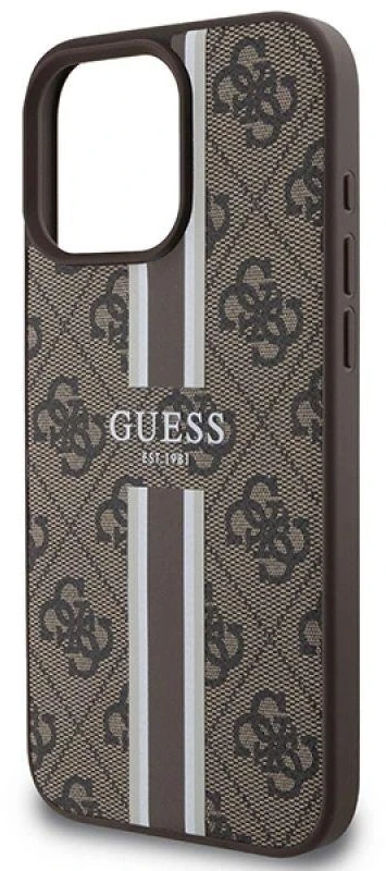 Guess 4G Printed Stripes MagSafe Apple iPhone 16 Pro Max - dėklas telefonui rudos spalvos
