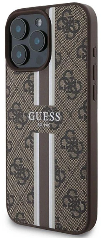Guess 4G Printed Stripes MagSafe Apple iPhone 16 Pro Max - dėklas telefonui rudos spalvos