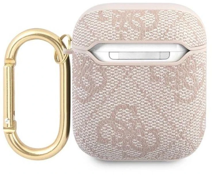 Guess GUA24GSMP AirPods dėklas rožinės spalvos 4G Script Metal Collection