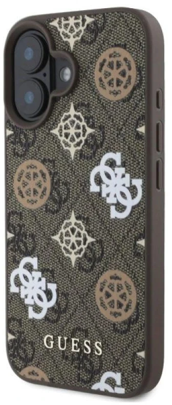Guess GUHMP16SP4RPSW Apple iPhone 16 6.1" rudos spalvos kietas dėklas 4G Printed Stripes MagSafe