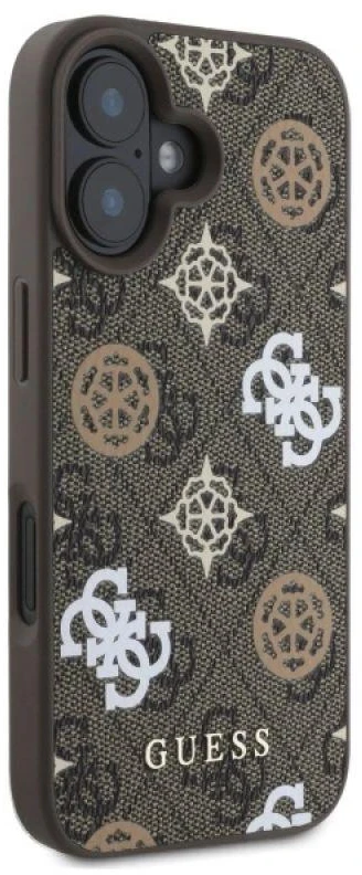 Guess GUHMP16SP4RPSW Apple iPhone 16 6.1" rudos spalvos kietas dėklas 4G Printed Stripes MagSafe
