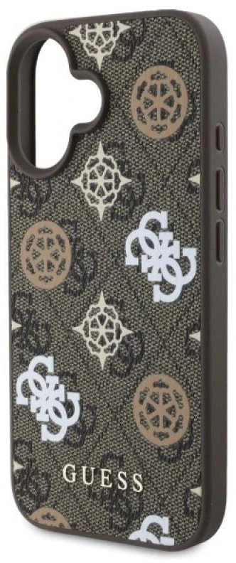 Guess GUHMP16SP4RPSW Apple iPhone 16 6.1" rudos spalvos kietas dėklas 4G Printed Stripes MagSafe