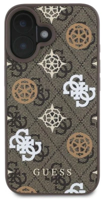 Guess GUHMP16SP4RPSW Apple iPhone 16 6.1" rudos spalvos kietas dėklas 4G Printed Stripes MagSafe