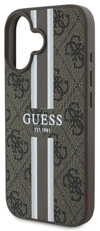 Guess GUHMP16MP4RPSW Apple iPhone 16 Plus 6.7″ rudos spalvos kietas dėklas 4G Printed Stripes MagSafe