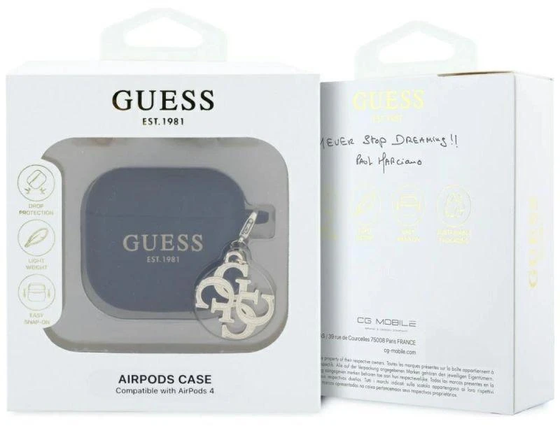 Guess 4G stilingas dėklas AirPods 4 - Juodas
