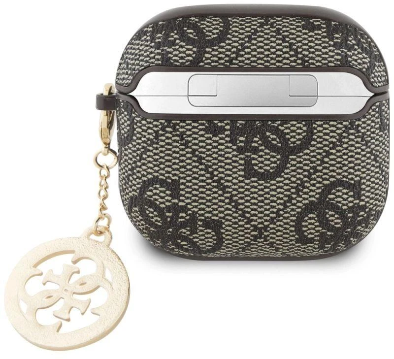 Guess 4G Strass Charm dėklas, skirtas AirPods 4 – Ruda