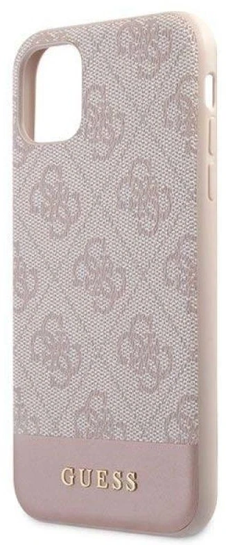 Guess GUHCN61G4GLPI Apple iPhone 11 6,1″/ Xr rožinės spalvos kietas dėklas 4G Stripe Collection