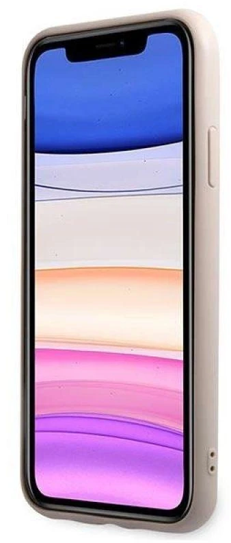 Guess GUHCN61G4GLPI Apple iPhone 11 6,1″/ Xr rožinės spalvos kietas dėklas 4G Stripe Collection