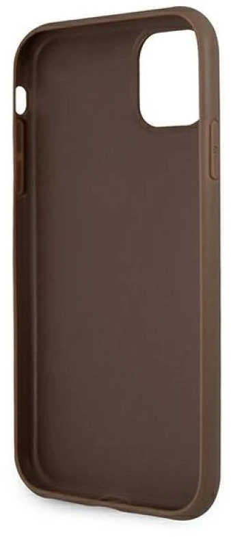 Guess GUHCN614GDBR Apple iPhone 11 6,1″ / Xr rudos spalvos kietas dėklas 4G Stripe