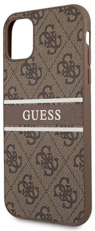 Guess GUHCN614GDBR Apple iPhone 11 6,1″ / Xr rudos spalvos kietas dėklas 4G Stripe