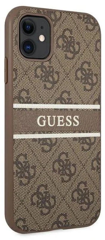 Guess GUHCN614GDBR Apple iPhone 11 6,1″ / Xr rudos spalvos kietas dėklas 4G Stripe