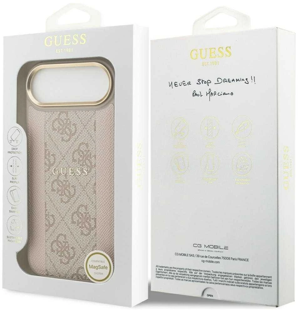 „Guess 4G Stripe MagSafe“ dėklas, skirtas „iPhone Air“ - Rožinė