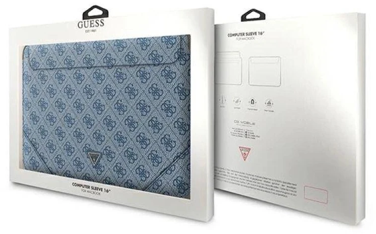 Guess Dėklas kompiuteriui GUCS16P4TB 16″ mėlynos spalvos 4G Uptown Triangle logo