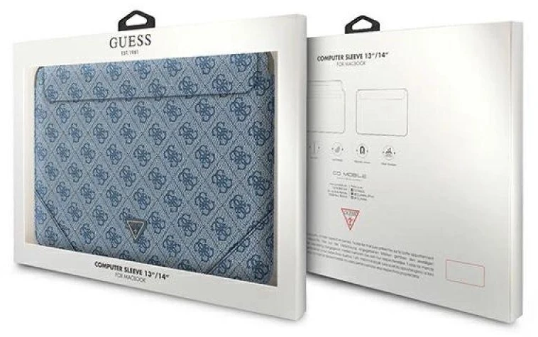 Guess Dėklas kompiuteriui GUCS14P4TB 13/14″ mėlynos spalvos 4G Uptown Triangle logo