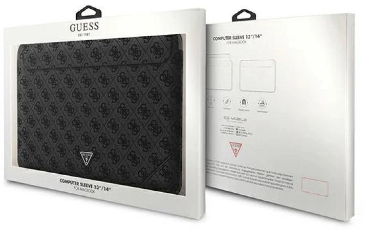 Guess Dėklas kompiuteriui GUCS14P4TK 13/14″ juodos spalvos 4G Uptown Triangle logo