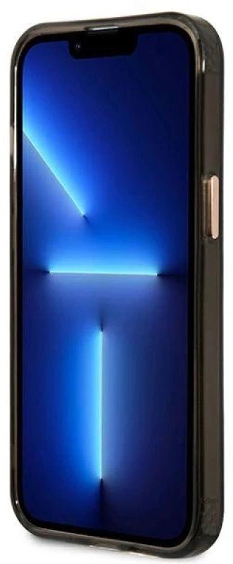 Guess GUHMP13LHTCMK Apple iPhone 13 Pro / 13 6,1″ juodos spalvos kietas dėklas Gold Outline Translucent MagSafe