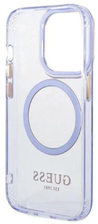 „Guess“ auksinis permatomas „MagSafe“ dėklas, skirtas „iPhone 14 Pro Max 6.7“ - Violetinė
