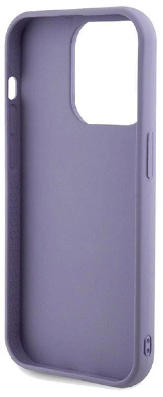 Guess GUHCP14XPSFDGSU Apple iPhone 14 Pro Max 6.7″ violetinės spalvos kietas dėklas Sequin Script Metal