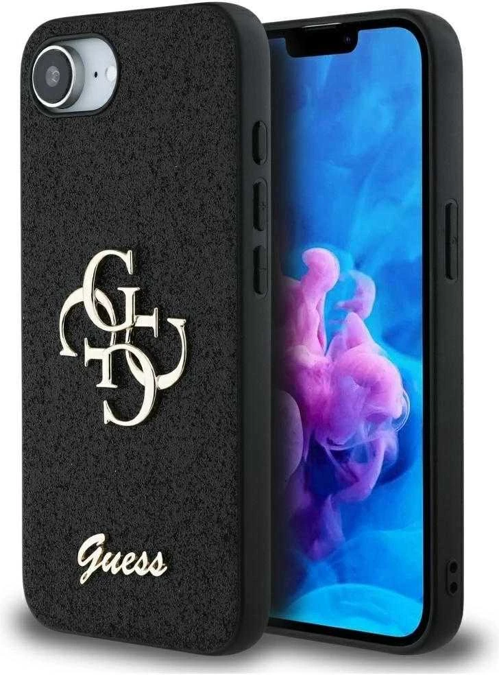 GUESS dėklas skirtas Apple iPhone 16e (SE 4 2025) GUHCPSE4HG4SGK (Fixed Glitter Big 4G) juodos spalvos