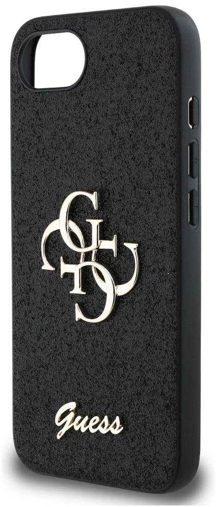 GUESS dėklas skirtas Apple iPhone 16e (SE 4 2025) GUHCPSE4HG4SGK (Fixed Glitter Big 4G) juodos spalvos