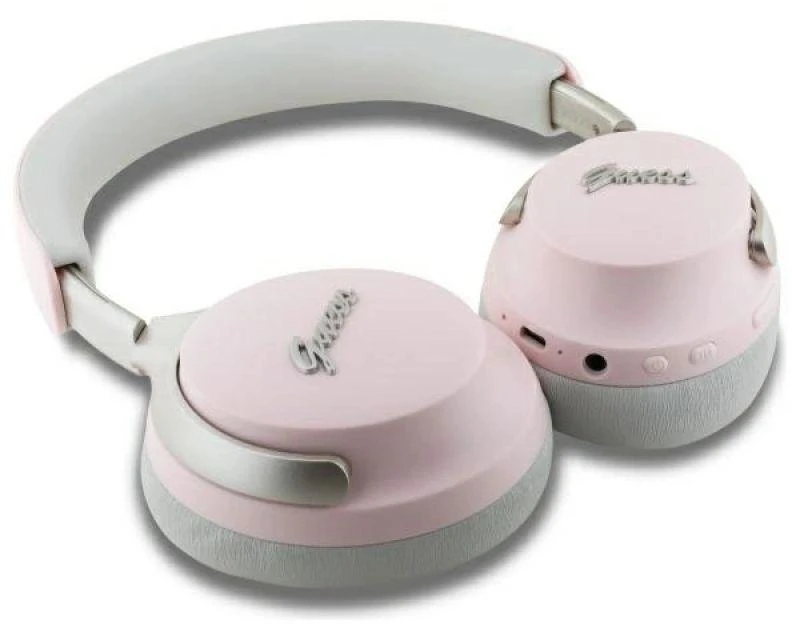 Guess Bluetooth ausinės su ANC/ENC GUBHC22PSBCSMP Rožinės su metaliniu "DB" logotipu