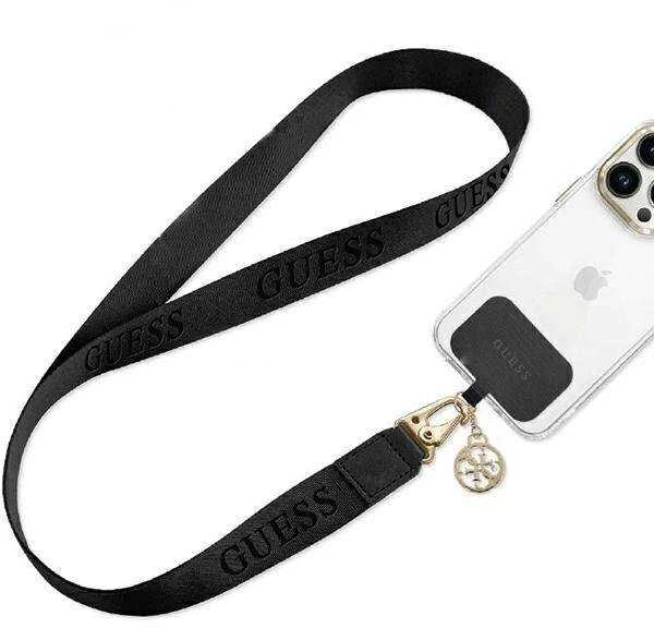 Dėklas Guess CBDY Nylon dirželis telefonui juodos spalvos