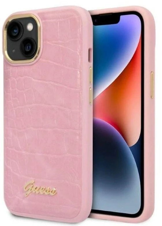 Dėklas GUESS GUHCP14MHGCRHP IPHONE 14 PLUS / 15 PLUS 6.7 "Rožinis / Rožinis HARDCASE CROCO COLLECTION