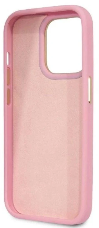 Guess GUHCP14LHGCRHP iPhone 14 Pro 6,1 colio eilinis/rožinis kietas dėklas Croco kolekcija