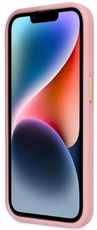 Guess GUHCP14LHGCRHP iPhone 14 Pro 6,1 colio eilinis/rožinis kietas dėklas Croco kolekcija