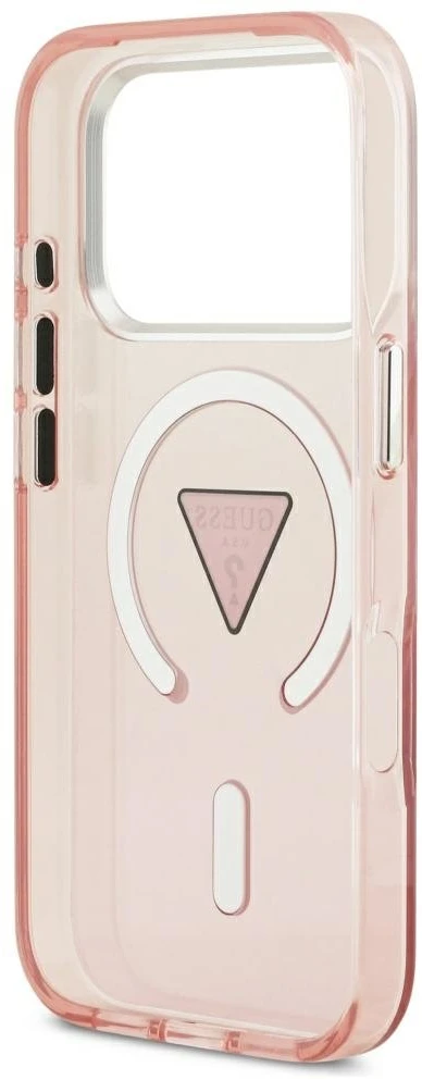 GUESS dėklas, skirtas IPHONE 17 Pro, suderinamas su MagSafe GUHMP17LHGTMLCGP (IML gradientas su trikampio logotipu), rožinis