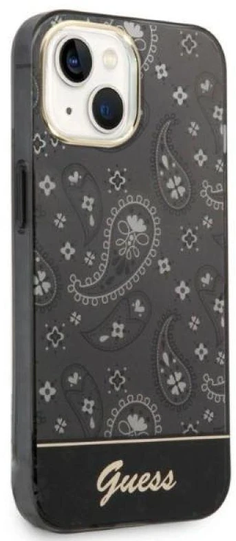 „Guess“ „Bandana Paisley“ dėklas, skirtas iPhone 14 / 15 / 13 6.1" - Juodas