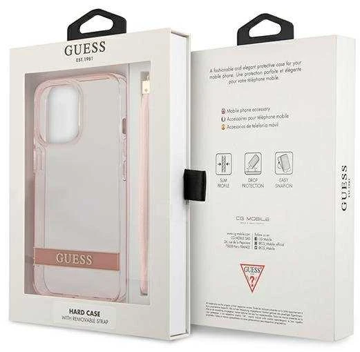 Dėklas Guess Translucent Stap Case for iPhone 13 Pro Max - Rožinė