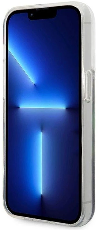 Guess GUHCP14XLFLSB Apple iPhone 14 Pro Max 6,7″ mėlynas kietas dėklas Flower Liquid Glitter