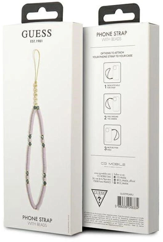 Guess virvelė telefonui GUSTPEARU lilac Heishi Beads
