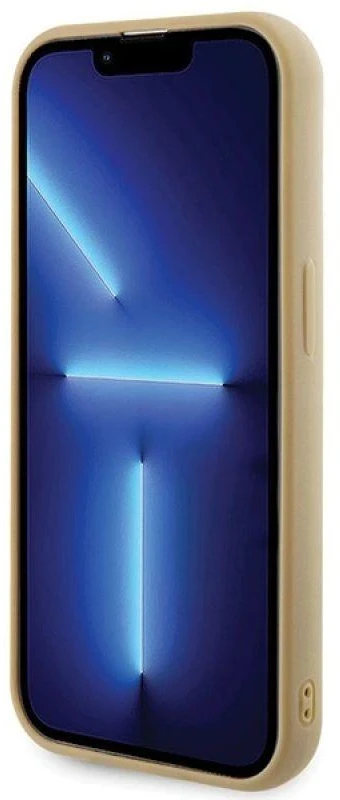 Guess GUHCP15LPMSDGSD Apple iPhone 15 Pro 6.1″ auksinis kietas dėklas Disco Metal Script