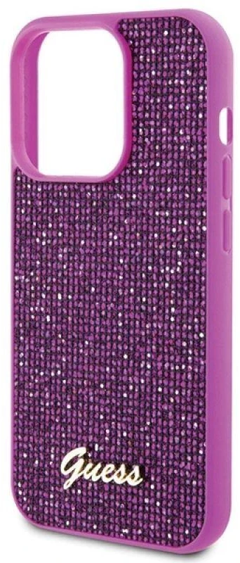 Guess GUHCP15LPMSDGSF iPhone 15 Pro 6.1" fuksja / fuschia kietas dėklas Disco Metal Script