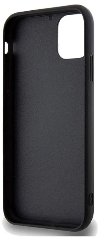 Guess GUHCN61PMSDGSK Apple iPhone 11 / Xr 6.1″ juodos spalvos kietas dėklas Disco Metal Script