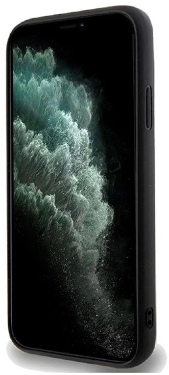 Guess GUHCN61PMSDGSK Apple iPhone 11 / Xr 6.1″ juodos spalvos kietas dėklas Disco Metal Script