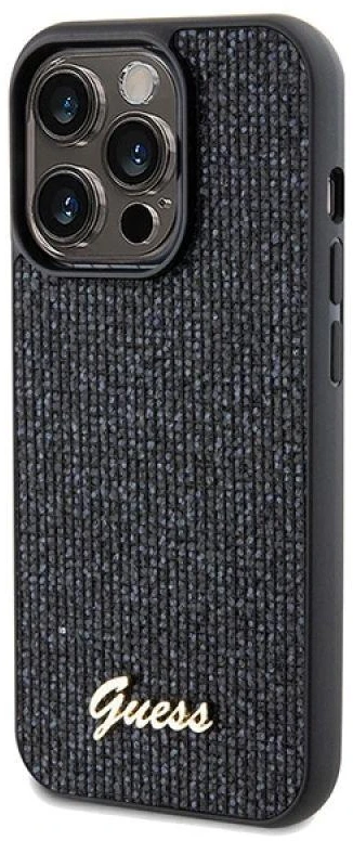 Guess GUHCP14LPMSDGSK Apple iPhone 14 Pro 6.1″ juodos spalvos kietas dėklas Disco Metal Script