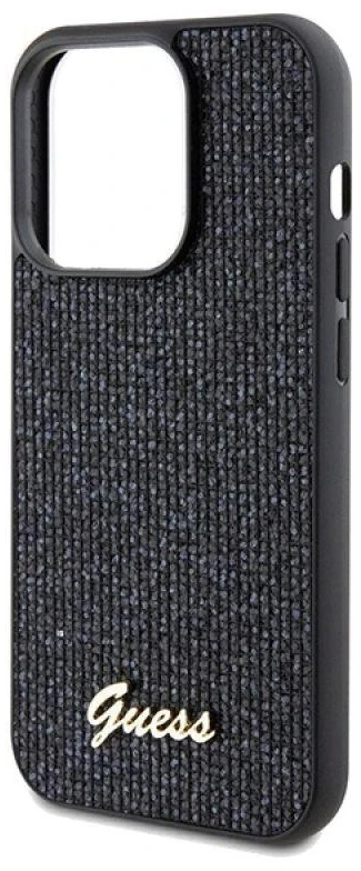 Guess GUHCP14LPMSDGSK Apple iPhone 14 Pro 6.1″ juodos spalvos kietas dėklas Disco Metal Script