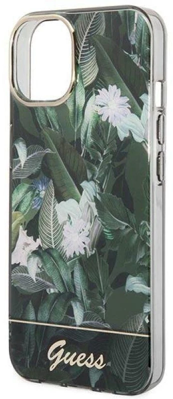 Guess Jungle Collection iPhone 14 Dėklas - Žalias