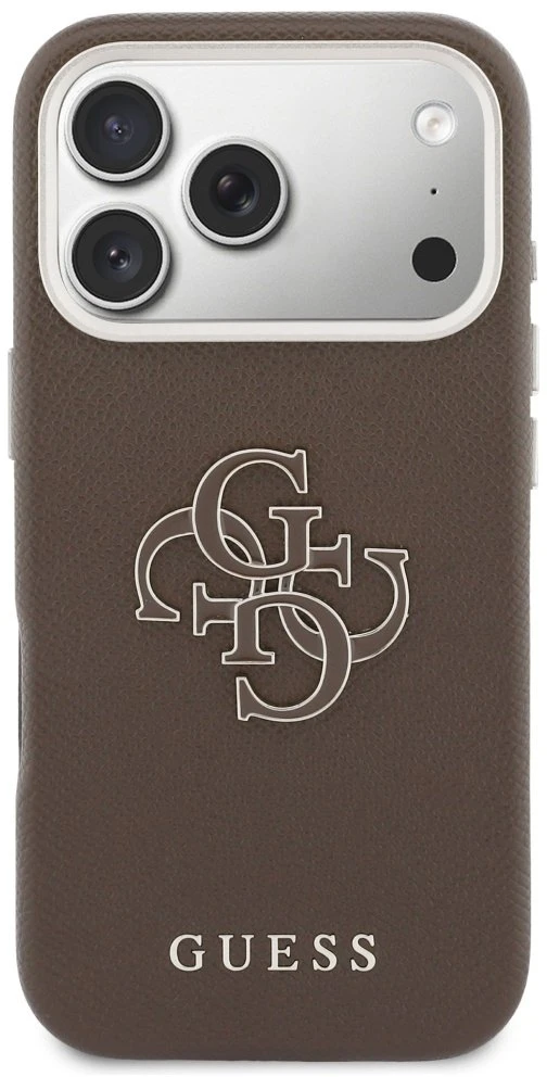 GUESS dėklas, skirtas IPHONE 17 Pro Max GUHCP17X5PS4RGGW (PU FW dervos logotipas) rudas