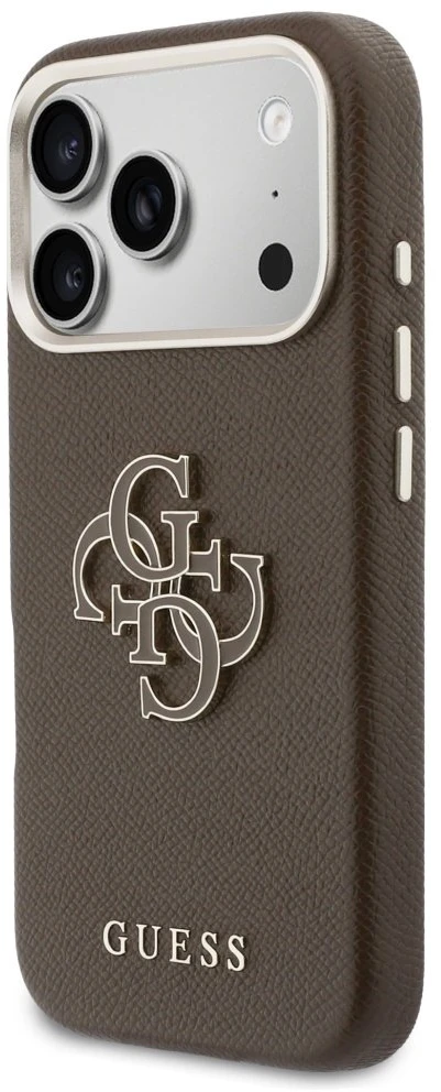 GUESS dėklas, skirtas IPHONE 17 Pro Max GUHCP17X5PS4RGGW (PU FW dervos logotipas) rudas