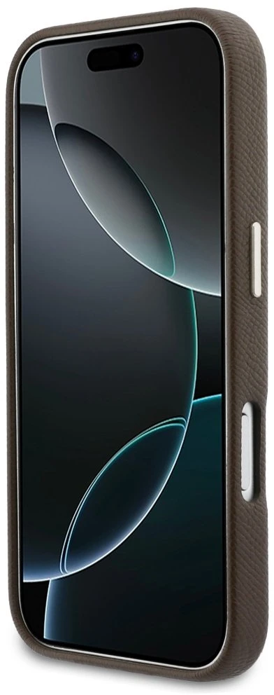 GUESS dėklas, skirtas IPHONE 17 Pro Max GUHCP17X5PS4RGGW (PU FW dervos logotipas) rudas